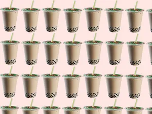 Bubble Tea Simple Pattern Wallpaper