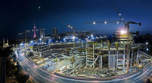 Building Construction Near The Highway Road Wallpaper