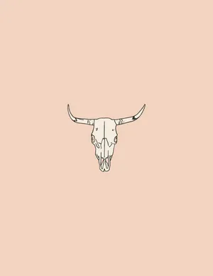 Bull Skull Line Drawing Wallpaper