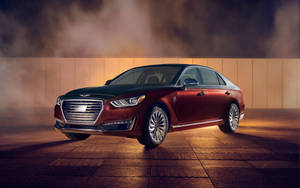 Burgundy Hyundai Genesis G90 Wallpaper