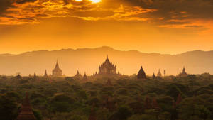 Burma Bagan Sunrise Wallpaper