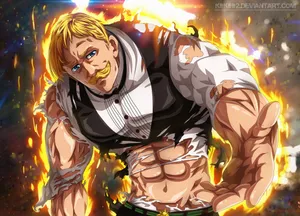 Burning Escanor Anime Poster Wallpaper