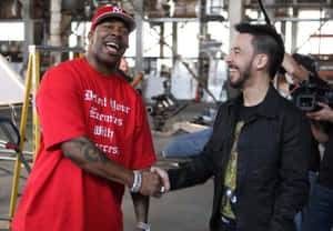 Busta Rhymes Laughing Handshake Wallpaper