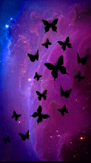 Butterfly Aesthetic On Galaxy Wallpaper