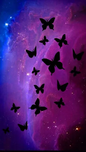 Butterfly Aesthetic On Galaxy Wallpaper