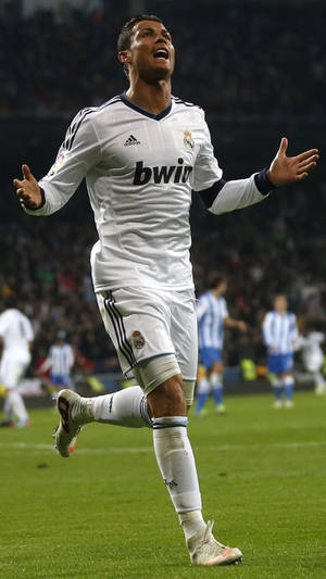 Bwin White Jersey Cristiano Ronaldo Iphone Wallpaper