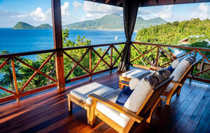 Cabin With Dominica Ocean View Wallpaper