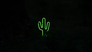 Cactus Neon Green Aesthetic Wallpaper