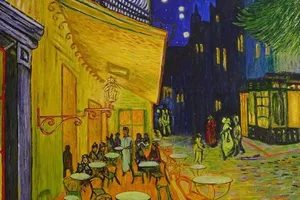 Café Terrace At Night Famous Painting Wallpaper