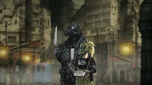 Caiman And Nikaido Go On An Adventure In Dorohedoro Wallpaper