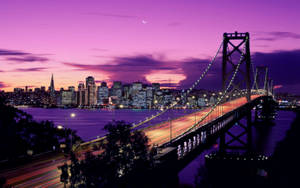 California Golden Gates At Night Wallpaper