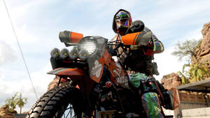 Call Of Duty Black Ops Cold War Jackal Riding Dirt Bike Wallpaper