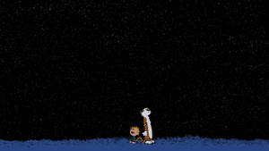 Calvin And Hobbes Look To The Stars Wallpaper