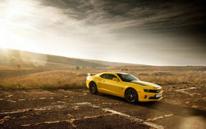 Camaro Muscle Cars Desert Feature Wallpaper