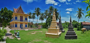 Cambodia Black And White Statue Wallpaper