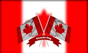 Canada Day Criss Crossed Flags Wallpaper