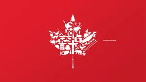 Canada Day Red Themed Logo Wallpaper