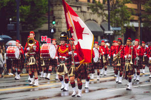 Canadian Marching Band Flag Wallpaper