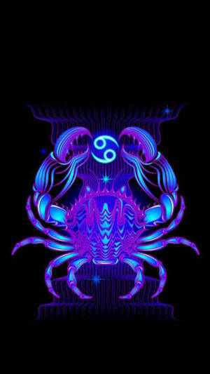 Cancer Zodiac Blue Violet Crab Wallpaper
