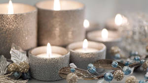 Candles In Silver Glass Wallpaper
