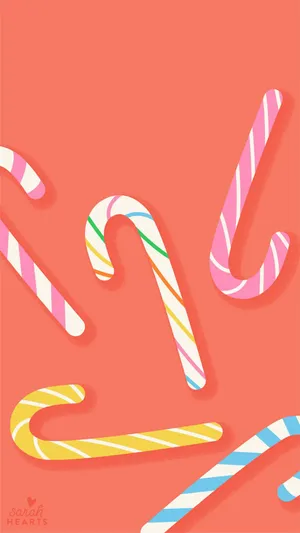 Candy Cane Colorful Graphic Wallpaper