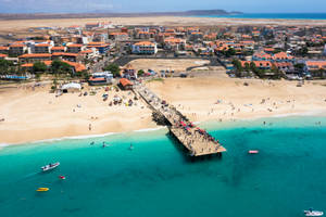 Cape Verde Beach With People Wallpaper