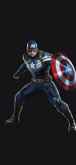 Captain America Action Pose Wallpaper