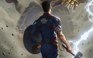Captain America Facing Thanos Wallpaper