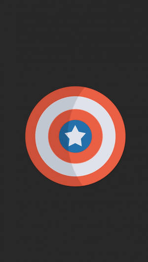 Captain America Shield Iphone Minimalist Black Aesthetic Wallpaper