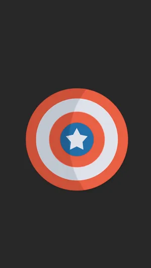 Captain America Shield Iphone Minimalist Black Aesthetic Wallpaper
