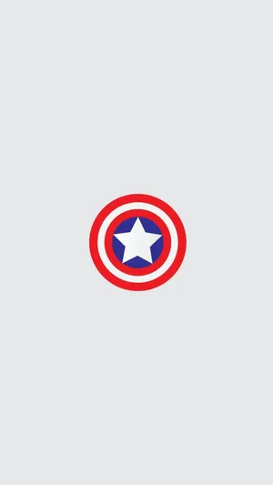 Captain America Shield Iphone Minimalist White Aesthetic Wallpaper