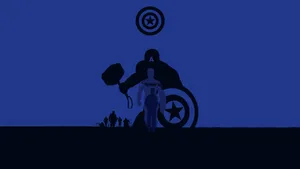 Captain America Silhouette Marvel Aesthetic Laptop Background Wallpaper