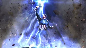 Captain America Worthy With Thor's Hammer Wallpaper