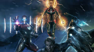 Captain Marveland Avengersin Action Wallpaper