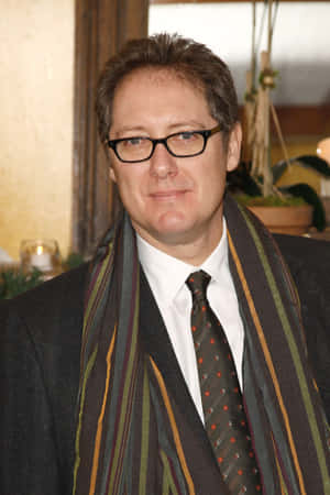 Caption: Acclaimed Actor James Spader In A Charming Black And White Portrait. Wallpaper