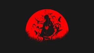 Caption: Akatsuki Under The Lustrous Red Moon Wallpaper