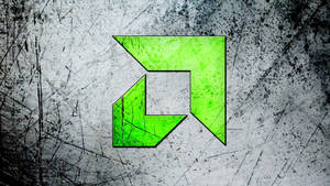 Caption: Amd Logo In Green Grunge Style Wallpaper