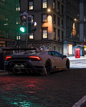 Caption: An Exhilarating Ride With Forza Horizon 4 - Lamborghini Huracan Performante Wallpaper