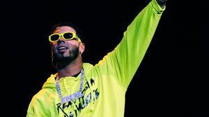 Caption: Anuel Aa Rocking The Stage On His Concert Tour Wallpaper