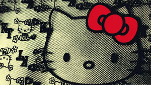 Caption: Artistic Black Hello Kitty Wallpaper Wallpaper