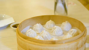 Caption: Authentic Xiaolongbao - Delicious Chinese Mini Dumpling In A Bamboo Steamer Wallpaper