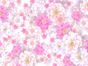 Caption: Blooming Beauty - A Captivating Cute Floral Wallpaper Wallpaper
