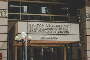 Caption: Boston University's Iconic Administration Center Wallpaper