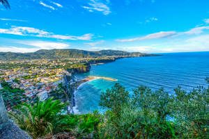 Caption: Breathtaking View Of The Amalfi Coast Wallpaper