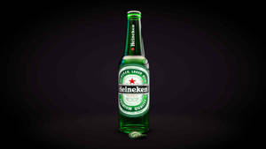 Caption: Bubbly Heineken Lager Beer Bottle Illustration Wallpaper