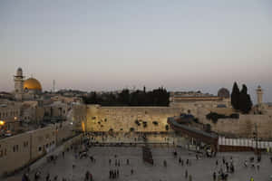 Caption: Captivating Image Of The Wailing Wall In Jerusalem Wallpaper