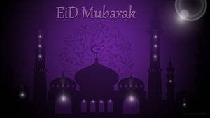 Caption: Celebrating Eid Mubarak With Traditional Illuminations Wallpaper