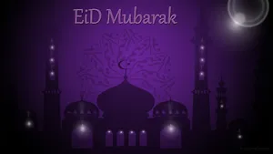 Caption: Celebrating Eid Mubarak With Traditional Illuminations Wallpaper