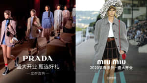 Caption: Chic Woman With Miu Miu Fashion Accessories Wallpaper