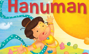 Caption: Divine And Playful Baby Hanuman Wallpaper